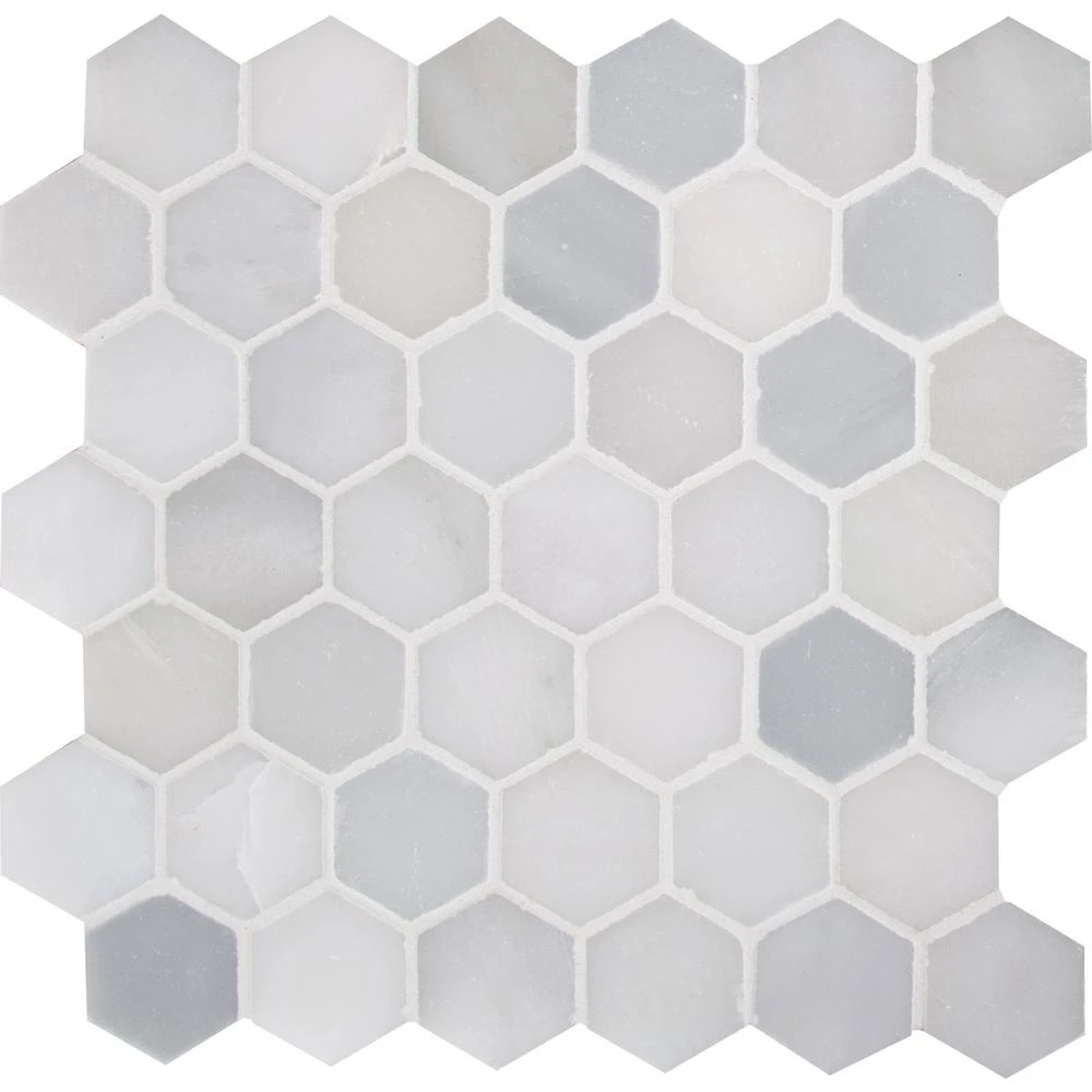 MSI Greecian White Hexagon 12 In. X 11.75 In. X 10mm Polished Marble Mesh-Mounted Mosaic Tile (9.8 Sq. Ft. / Case) 3 MSI Greecian White Hexagon 12 In. X 11.75 In. X 10mm Polished Marble Mesh-Mounted Mosaic Tile (9.8 Sq. Ft. / Case)