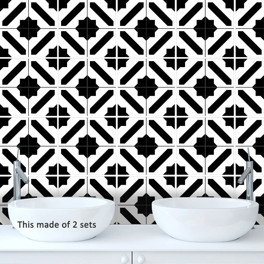 10Pcs Peel And Stick Backsplash Tile 3D Wall Tile Sticker Wallpaper Stickers For Kitchen Bathroom Backsplash Moroccan Style 15x15cm/20x20cm 8 10Pcs Peel And Stick Backsplash Tile 3D Wall Tile Sticker Wallpaper Stickers For Kitchen Bathroom Backsplash Moroccan Style 15x15cm/20x20cm - Image 6