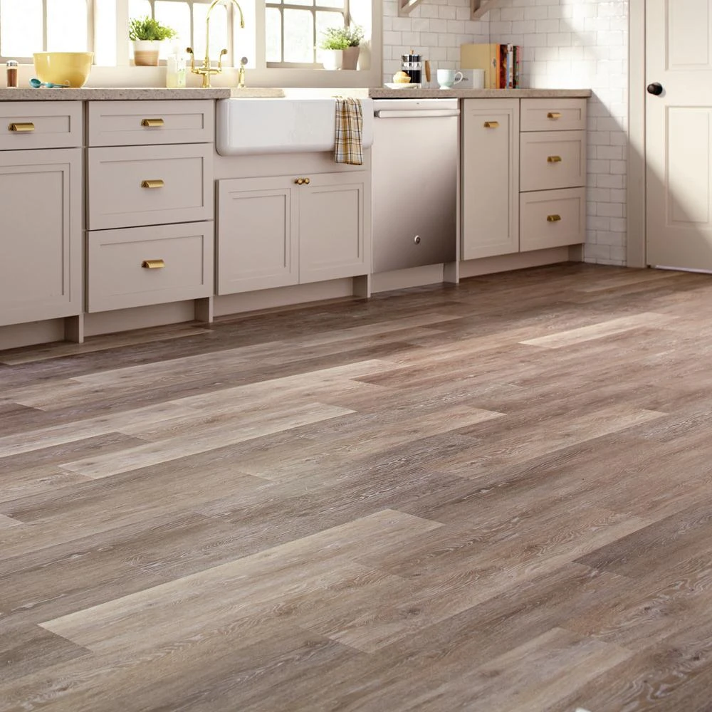 TrafficMaster Brushed Oak Taupe 6 In. W X 36 In. L Luxury Vinyl Plank Flooring (24 Sq. Ft. / Case) 4 TrafficMaster Brushed Oak Taupe 6 In. W X 36 In. L Luxury Vinyl Plank Flooring (24 Sq. Ft. / Case) - Image 2