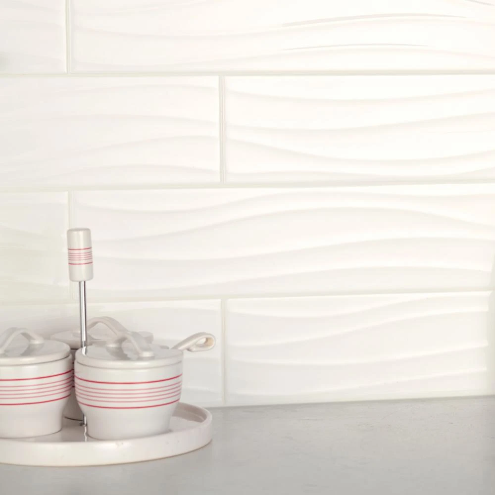 Daltile Restore Bright White 4 In. X 16 In. Ceramic Wavy Wall Tile (13.20 Sq. Ft. / Case) 7 Daltile Restore Bright White 4 In. X 16 In. Ceramic Wavy Wall Tile (13.20 Sq. Ft. / Case) - Image 5