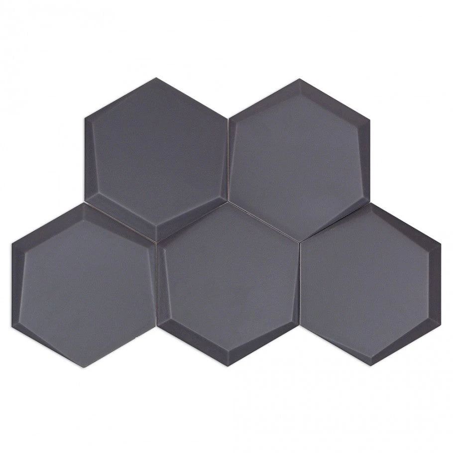 Magen Leveled-Hex Dark Gray Matte Ceramic Hexagon Tile 7 Magen Leveled-Hex Dark Gray Matte Ceramic Hexagon Tile - Image 5