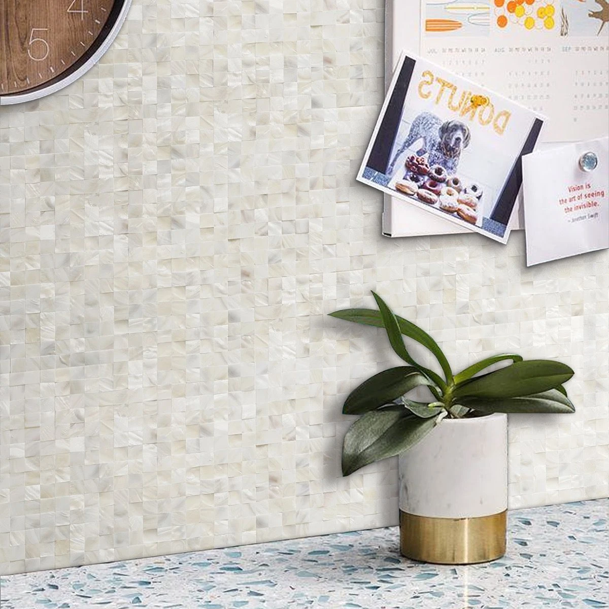 Bond Tile Easy Luxe Mother Of Pearl Square 11.81 In. X 11.81 In. Peel And Stick Tile (0.96 Sq. Ft. / Sheet) 6 Bond Tile Easy Luxe Mother Of Pearl Square 11.81 In. X 11.81 In. Peel And Stick Tile (0.96 Sq. Ft. / Sheet) - Image 4