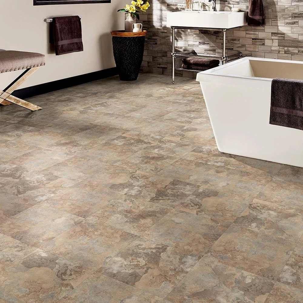 TrafficMaster Beige Slate 12 In. Width X 12 In. Length X 0.080 In. Thick Peel And Stick Vinyl Tile (30 Sq. Ft. / Case) 4 TrafficMaster Beige Slate 12 In. Width X 12 In. Length X 0.080 In. Thick Peel And Stick Vinyl Tile (30 Sq. Ft. / Case) - Image 2