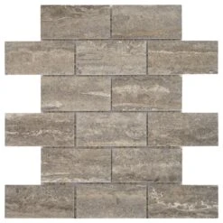 Daltile Stonehollow Smoky Taupe 12 In. X 12 In. X 6.35mm Ceramic Brick Joint Mosaic Floor And Wall Tile (0.83 Sq. Ft. / Piece)