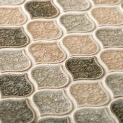 Jeffrey Court Crushed Sunset Beige/Cream 10.75 In. X 10.75 In. Arabesque Glossy Ceramic Mosaic Tile (0.802 Sq. Ft./Each) 11 Jeffrey Court Crushed Sunset Beige/Cream 10.75 In. X 10.75 In. Arabesque Glossy Ceramic Mosaic Tile (0.802 Sq. Ft./Each) -Discount Flooring Store d24f44c76baea12a6478021be3bed465 1800x1800