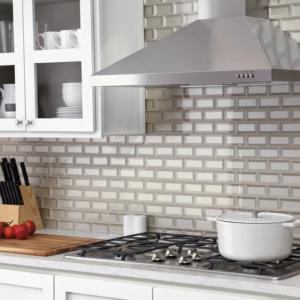 Marazzi Decor Accents Silver 12 In. X 12 In. X 8 Mm Glass Brick Joint Mosaic Wall Tile (0.8 Sq. Ft. / Piece) 4 Marazzi Decor Accents Silver 12 In. X 12 In. X 8 Mm Glass Brick Joint Mosaic Wall Tile (0.8 Sq. Ft. / Piece) - Image 2