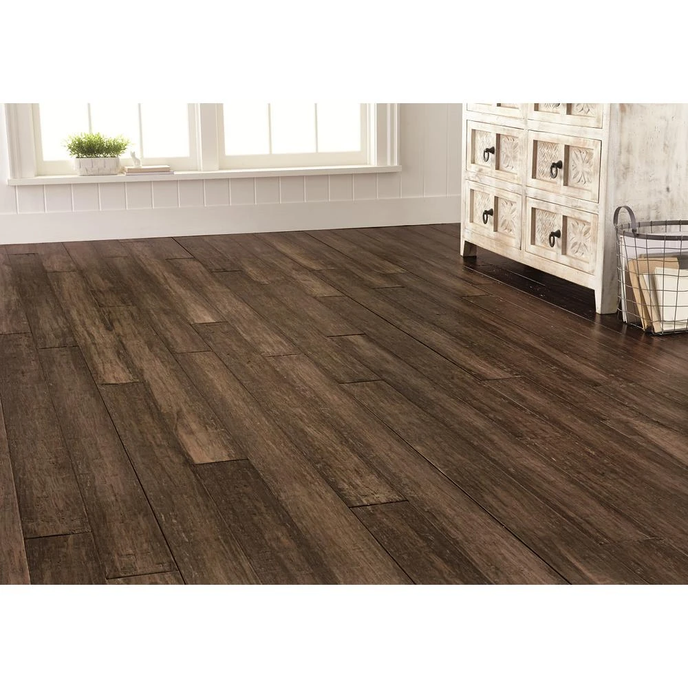 Home Decorators Collection Hand Scraped Strand Woven Pecan 1/2 In. T X 7-1/2 In. W X 72-7/8 In. L Engineered Click Bamboo Flooring 4 Home Decorators Collection Hand Scraped Strand Woven Pecan 1/2 In. T X 7-1/2 In. W X 72-7/8 In. L Engineered Click Bamboo Flooring - Image 2