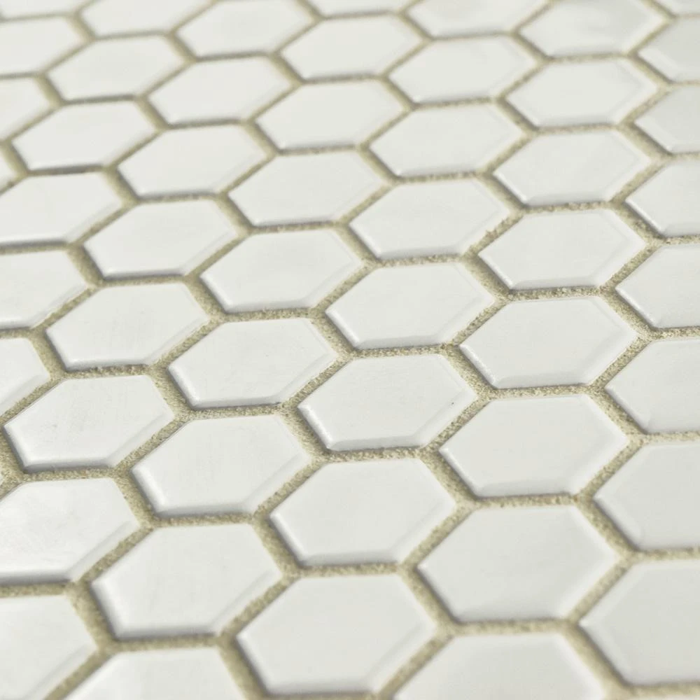 Merola Tile Metro Hex Glossy White 10-1/4 In. X 11-3/4 In. X 5 Mm Porcelain Mosaic Tile (8.56 Sq. Ft. / Case) 7 Merola Tile Metro Hex Glossy White 10-1/4 In. X 11-3/4 In. X 5 Mm Porcelain Mosaic Tile (8.56 Sq. Ft. / Case) - Image 5