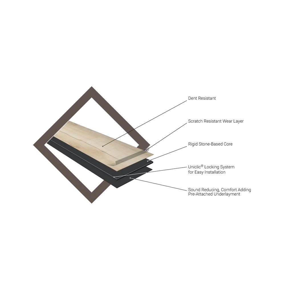 Home Decorators Collection Almond Truffle Maple 7 In. X 42 In. Rigid Core Luxury Vinyl Plank Flooring (20.8 Sq. Ft. / Case) 5 Home Decorators Collection Almond Truffle Maple 7 In. X 42 In. Rigid Core Luxury Vinyl Plank Flooring (20.8 Sq. Ft. / Case) - Image 3