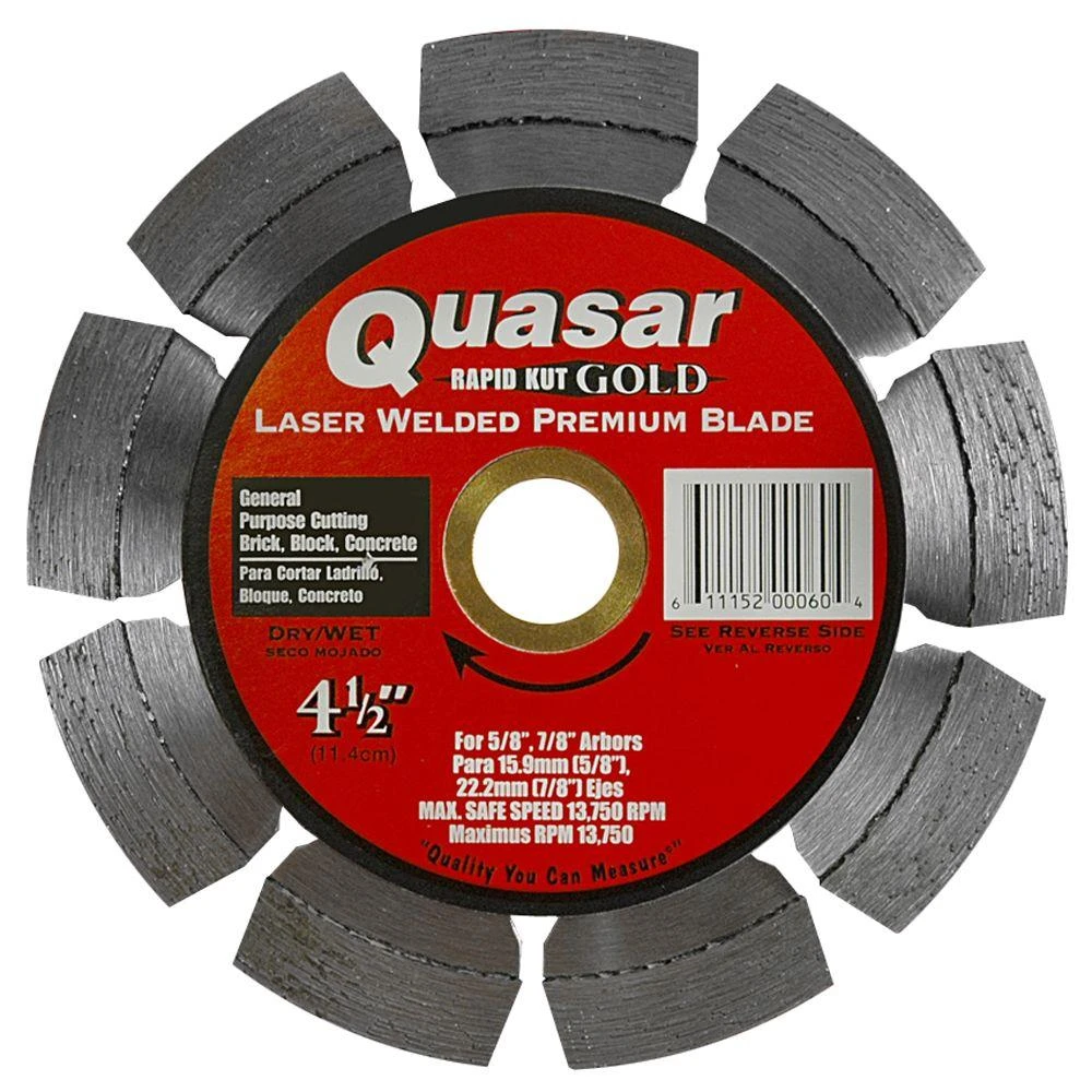Quasar Rapid Kut Gold 4-1/2 In. Supreme Segmented Diamond Blade 3 Quasar Rapid Kut Gold 4-1/2 In. Supreme Segmented Diamond Blade