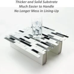 Crystiles Black, Deep Grey And Brushed Silver 12 In. X 12 In. Peel And Stick Vinyl Wall Tile Backsplash, "Pro" Series Thicker Version (4-Pack) -Discount Flooring Store e6d0a4f4 199f 4fd9 9220 639751dd360c 1.b6915832e91322038421c19269f52caf 1800x1800