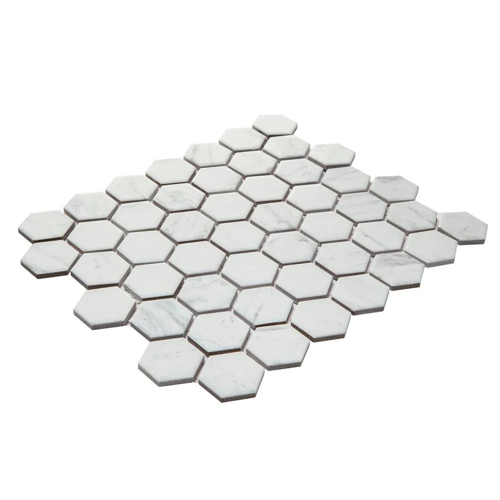 Lifeproof Carrara 10 In. X 12 In. X 6.35mm Ceramic Hexagon Mosaic Floor And Wall Tile (0.81 Sq. Ft. / Piece) 4 Lifeproof Carrara 10 In. X 12 In. X 6.35mm Ceramic Hexagon Mosaic Floor And Wall Tile (0.81 Sq. Ft. / Piece) - Image 2