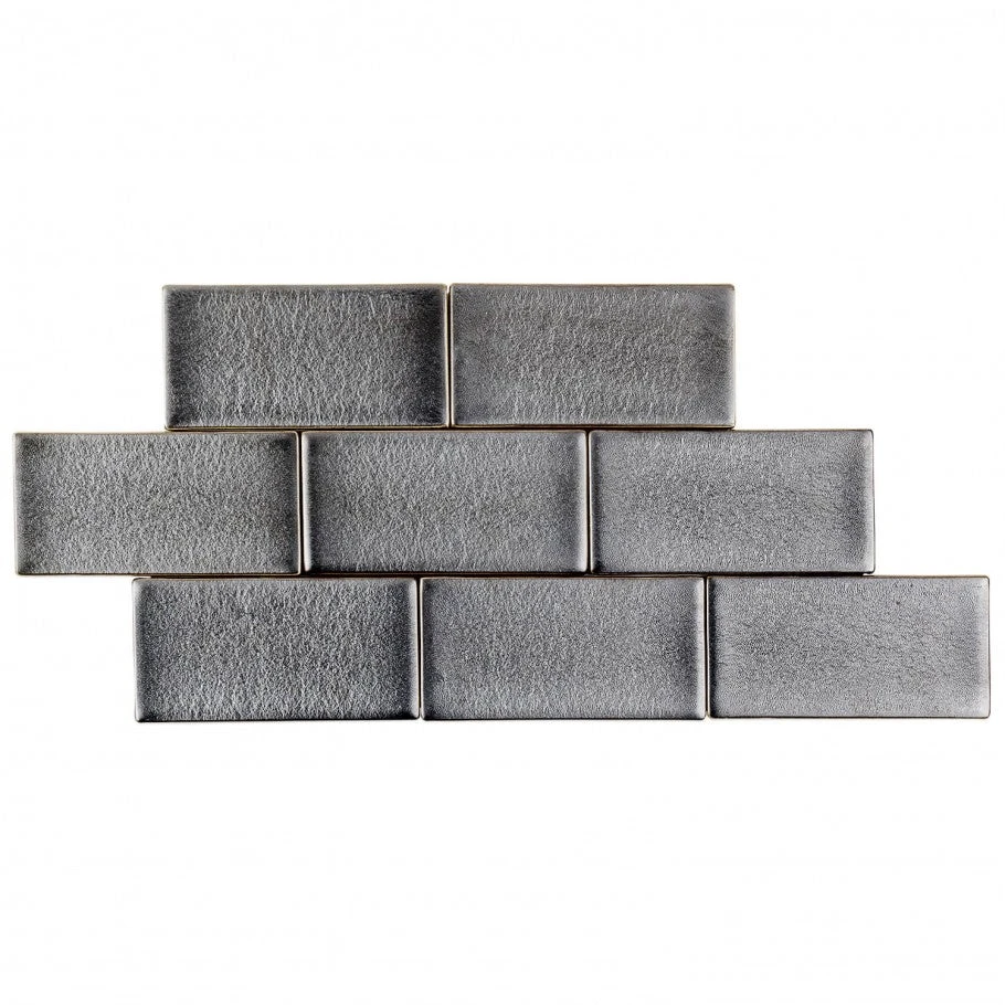 Divine Gunmetal 3 In. X 6 In. Polished Ceramic Subway Tile (32 Pieces, 4 Sq. Ft. / Case) 5 Divine Gunmetal 3 In. X 6 In. Polished Ceramic Subway Tile (32 Pieces, 4 Sq. Ft. / Case) - Image 3