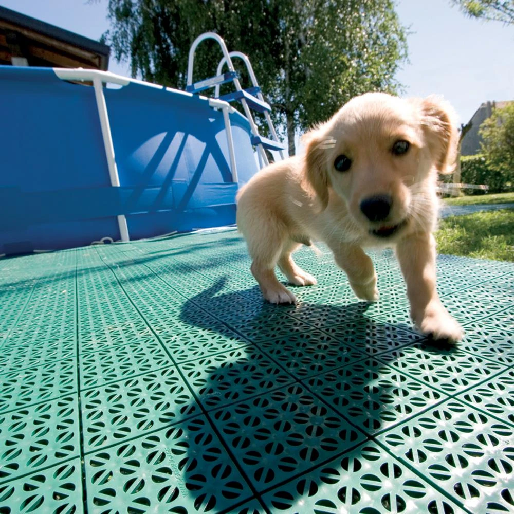 Black Regenerated 22 In. X 22 In. Polypropylene Interlocking Floor Mat System (Set Of 12 Tiles) 9 Black Regenerated 22 In. X 22 In. Polypropylene Interlocking Floor Mat System (Set Of 12 Tiles) - Image 7