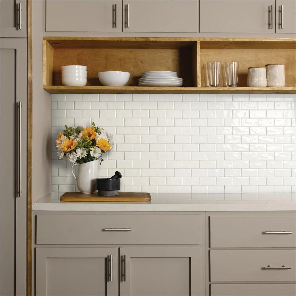 Marazzi LuxeCraft 12 In. X 12 In. X 6.35 Mm White Brick Joint Ceramic Mosaic Tile (0.83 Sq. Ft. / Piece) 4 Marazzi LuxeCraft 12 In. X 12 In. X 6.35 Mm White Brick Joint Ceramic Mosaic Tile (0.83 Sq. Ft. / Piece) - Image 2