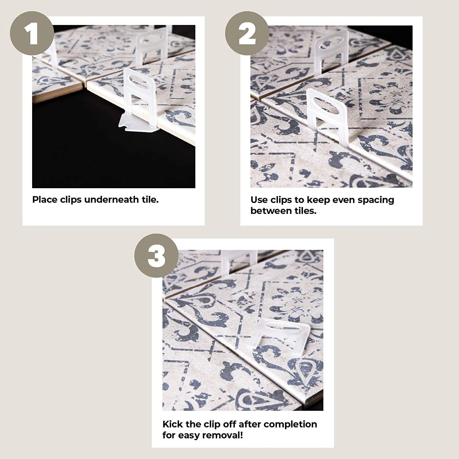 Juvale 400 Pack Tile Leveling Clips Reusable Plastic Leveling Spacer Clips (White, 1/32 Inch) 5 Juvale 400 Pack Tile Leveling Clips Reusable Plastic Leveling Spacer Clips (White, 1/32 Inch) - Image 3